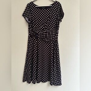 Perceptions Deep Purple Top with Cream Polka Dots